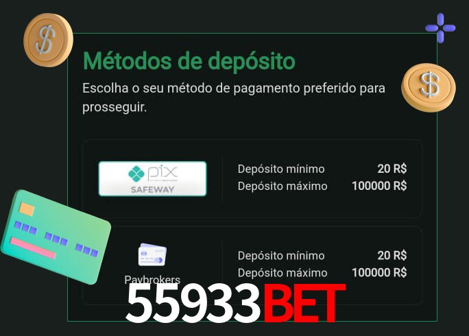 O cassino 55933bet oferece uma grande variedade de métodos de pagamento